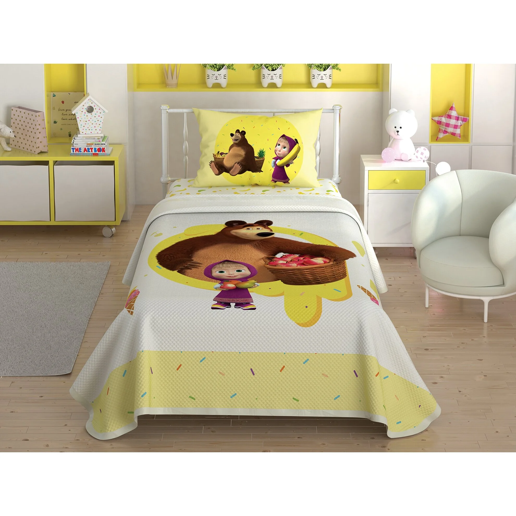 Taç Masha And The Bear Fruity Pamuk Lisanslı Pike Takımı