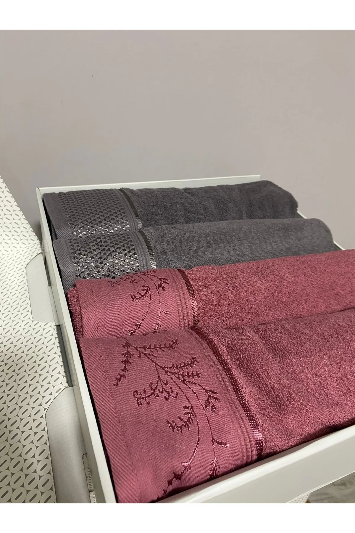 Özdilek Dıtsy Best Set Hamam Takımı Mürdüm - Antrasit