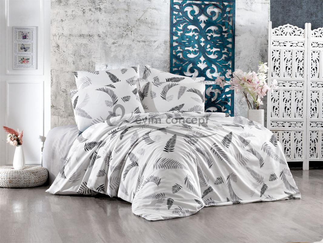 Eco concept, Yaprak Desen Çift Kişilik Nevresim Takımı, Beyaz Çift Kişilik Nevresim Takımı, Çiçekli Çift Kişilik Nevresim Takımı, Çicek Desen Nevresim Takımı, 4 parça, Yıkanabilir