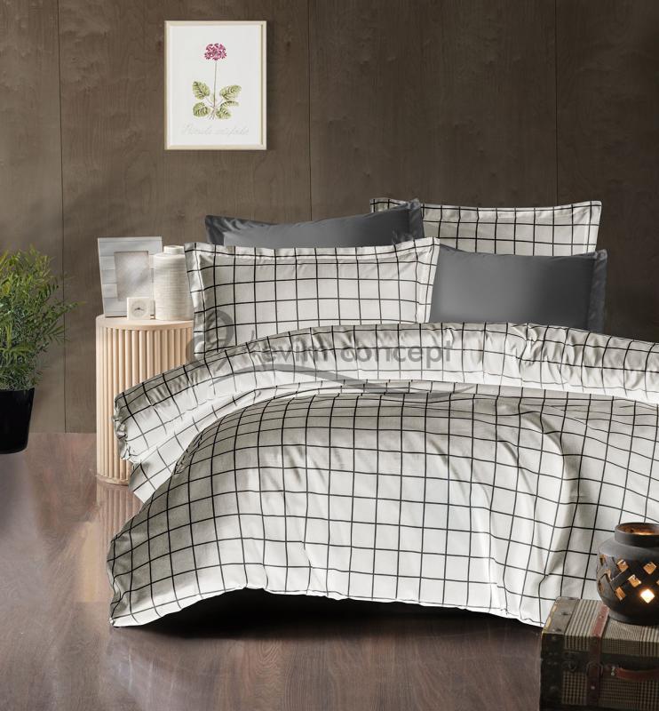 Eco concept, Kareli Nevresim, Çift Kişilik Nevresim Takımı, Çizgili Kareli Nevresim, 4 Parça, Yıkanabilir 