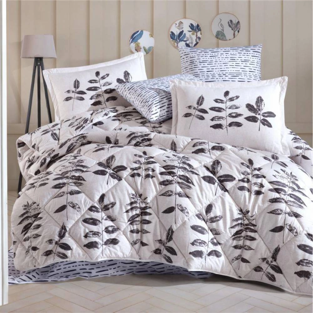 Clasy Ranforce Çift Kişilik Uyku Seti %100 Pamuk  Antrasit