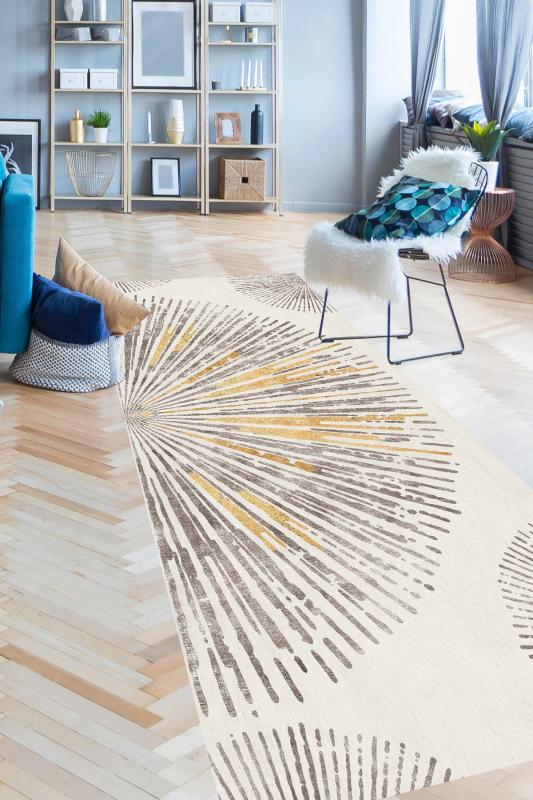 Eco concept, Nude Renk Halı, Çizgili, Geometrik Desen Salon Halısı, Modern Desen Halı, Salon Halısı, Antre Halısı, Mutfak Halısı, Kaymaz Taban Halı, Yıkanabilir Halı, Leke Tutmaz Halı, Dekoratif Salon Halısı