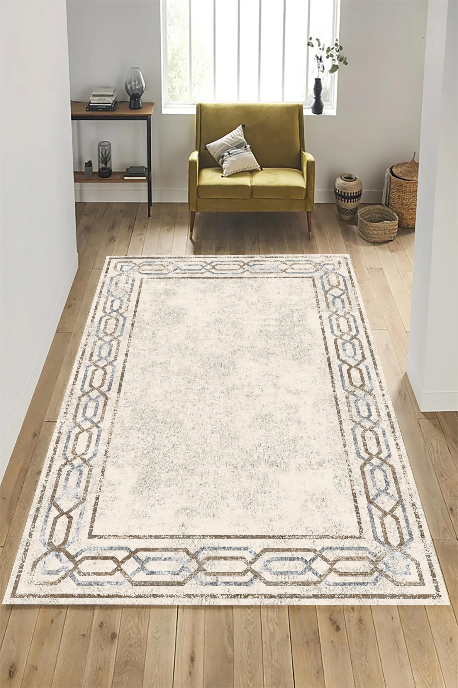 Eco%20concept,%20Bej%20Renk%20Yolluk,%20Çerçeve%20Desen%20Yolluk,%20Kaymaz%20Taban%20Halı,%20Yıkanabilir%20Halı,%20Koridor%20Halısı
