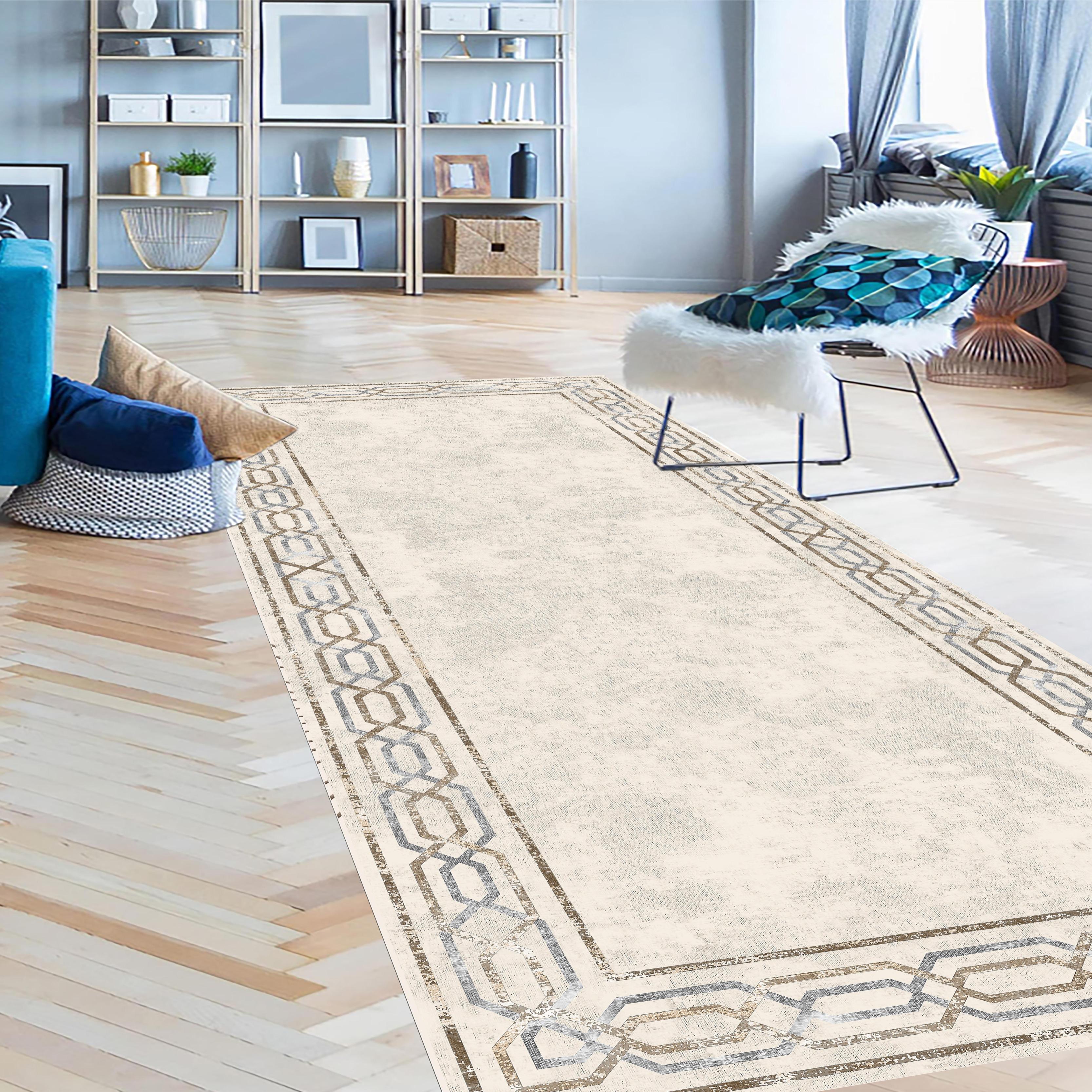 Eco%20concept,%20Bej%20Renk%20Yolluk,%20Çerçeve%20Desen%20Yolluk,%20Kaymaz%20Taban%20Halı,%20Yıkanabilir%20Halı,%20Koridor%20Halısı