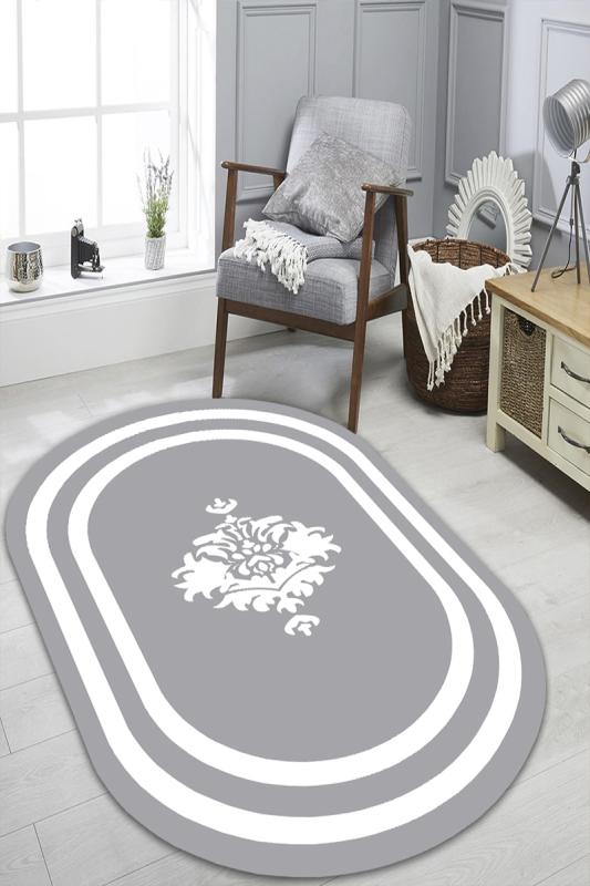 Eco concept, Gri Renk Oval Halı, Beyaz Çizgili Oval Halı, Göbekli Halı, Şekilli Halı, Modern Desen Halı, Oval Salon Halısı, Antre Halısı, Mutfak Halısı, Kaymaz Taban Halı, Yıkanabilir Halı, Leke Tutmaz Halı, Dekoratif Salon Halısı