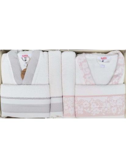 Özdilek Romantıc Touch Grı-Pembe Aile Bornoz Seti 