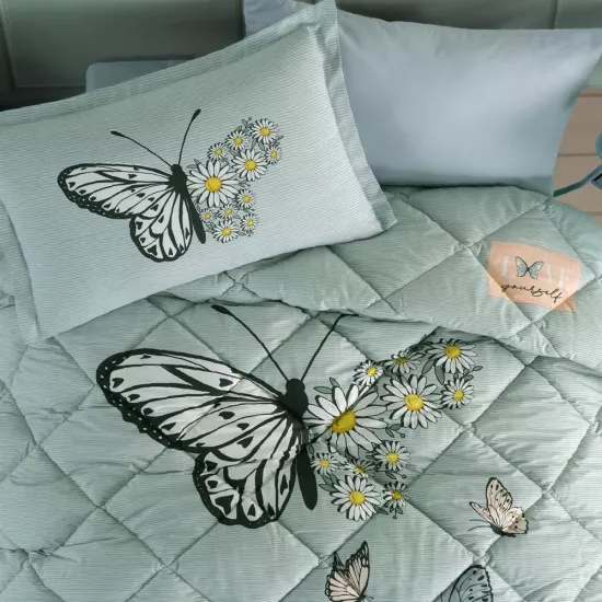 Clasy Ranforce Tek Kişilik Uyku Seti %100 Pamuk Mint Su Yeşili