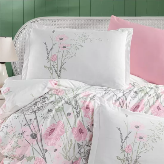 Clasy Ranforce Çift Kişilik Uyku Seti %100 Pamuk  Pembe