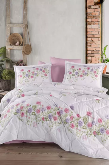 Clasy Ranforce Çift Kişilik Uyku Seti %100 Pamuk  Pembe