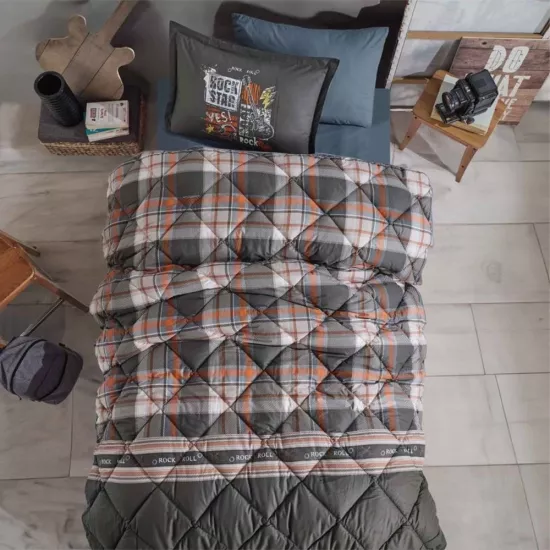 Clasy Ranforce Tek Kişilik Uyku Seti %100 Pamuk Gri